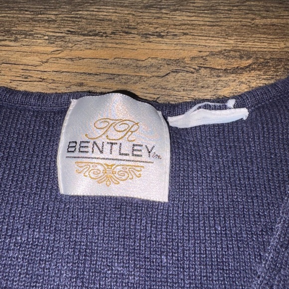 Navy Blue Cardigan Sweater with Round Neckline - Picture 2 of 3